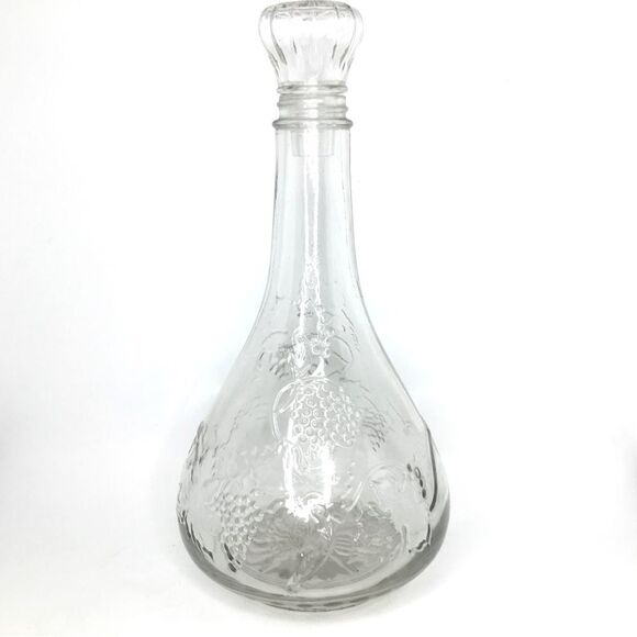Vintage Grapevine Clear Glass Decanter - Picture 1 of 9